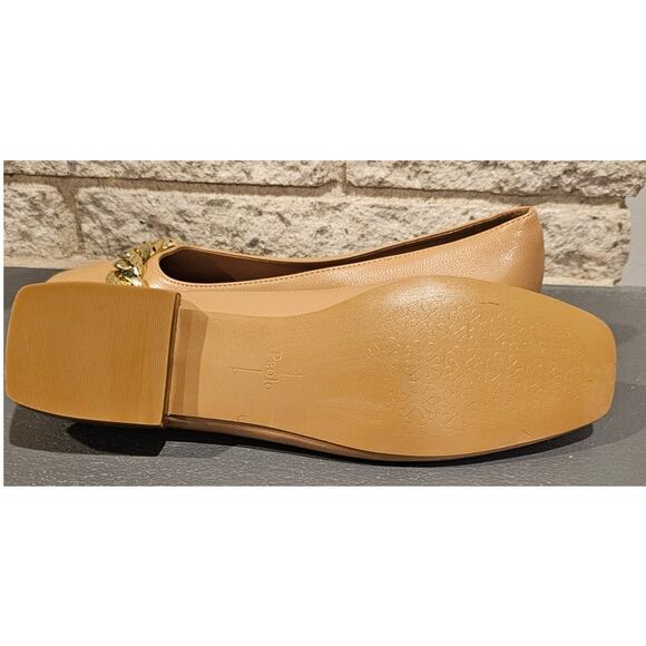 Linea Paolo Natalie Flats, Square Toe Loafer, Square Heel, Gold Chain, Sz 8.5 M - Picture 9 of 9